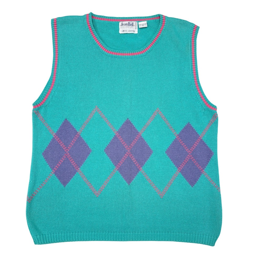 Vintage Jean Bell Sweater Vest Medium Retro 90s Taco Bell Saved by the Bell